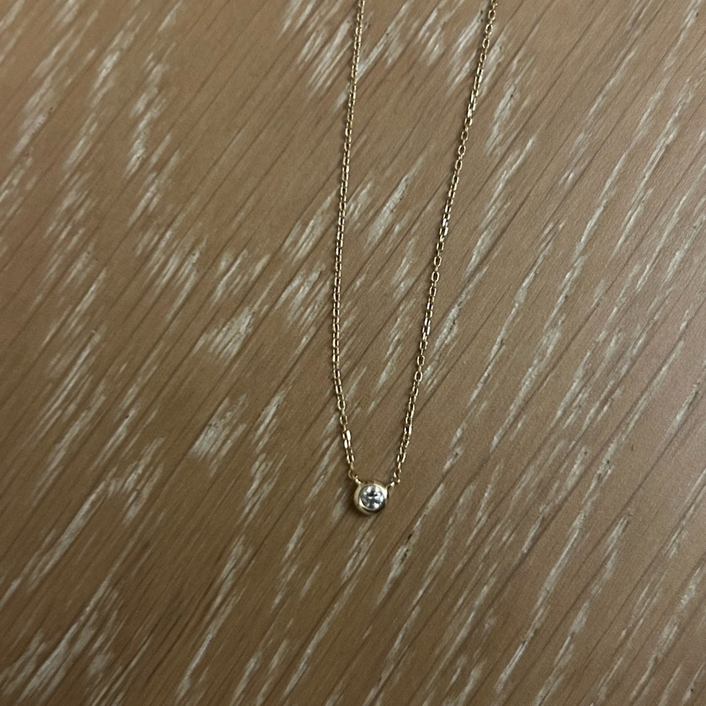 Quince 14K Gold Diamond Bezel Necklace,
Carat Weight 0.06 - Picture 5 of 5